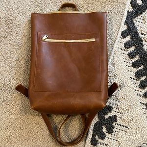 Portland Leather Goods Laptop Backpack in Honey